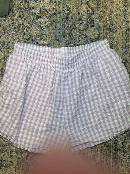 Cotton On Pants - Cotton On Seersucker Gingham Pull On Lounge Shorts Purple US 8